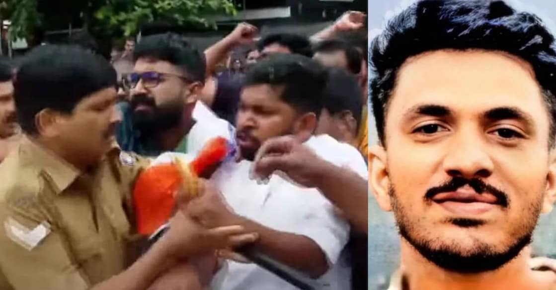 This combination of photos shows protesters clash with police in Perambra (left) and Abdul Jawad (right). Photo: Special Arrangement