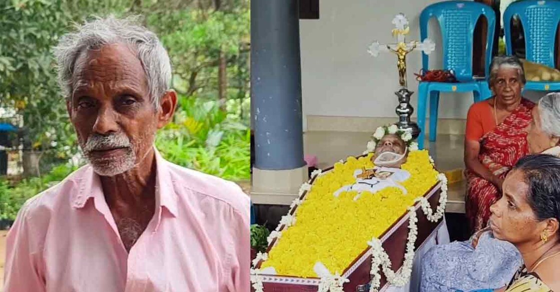 Plakkan Thomas, Plakkan Thomas' body placed outside his home. Photo: Special arrangement