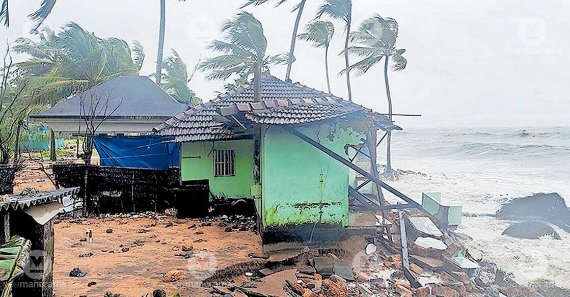 A house in Palappetty damaged by sea incursion. Photo: Special arrangement