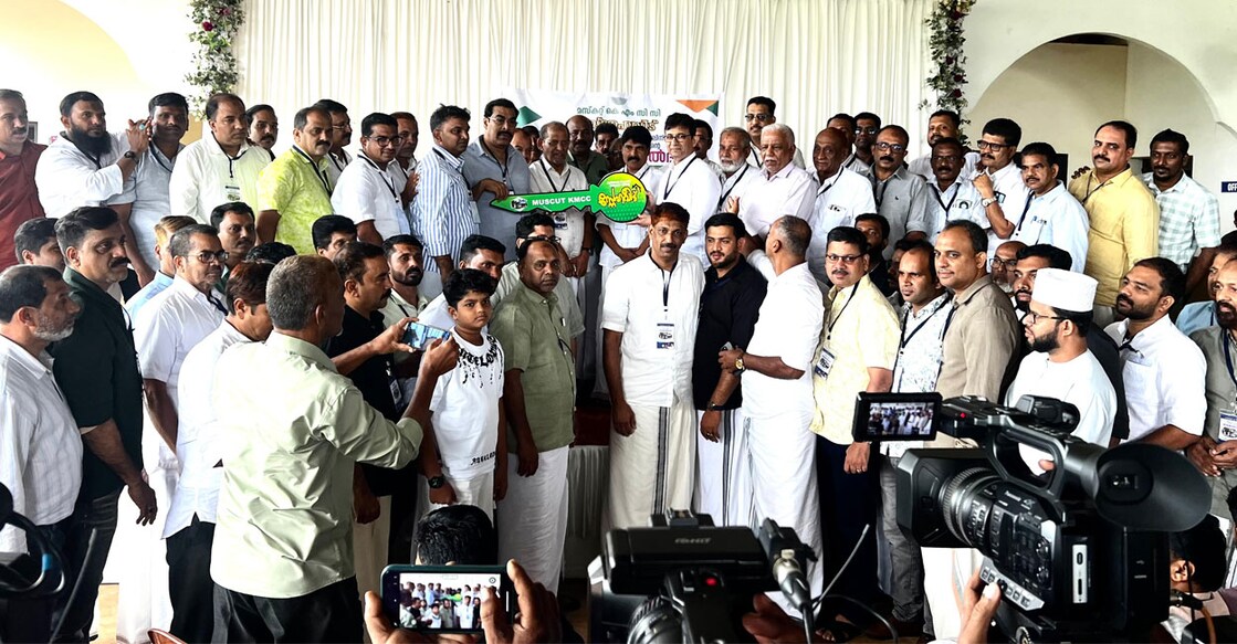 Noufal and members of the KMCC at the key handing over ceremony. Photo: Special Arrangement