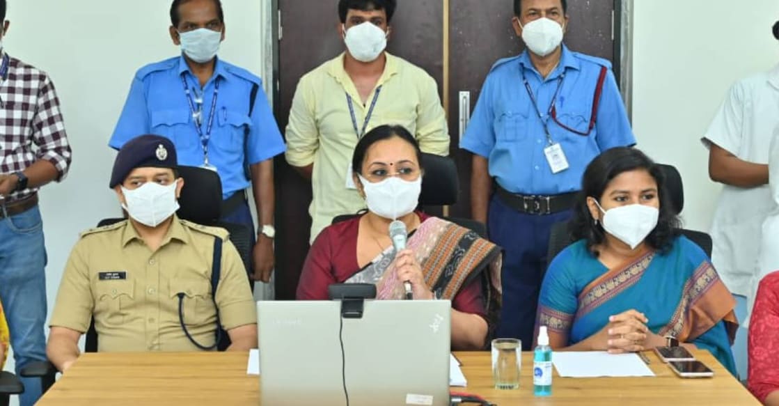 Health Minister Veena George addresses media in Palakkad. Photo: Special Arrangement