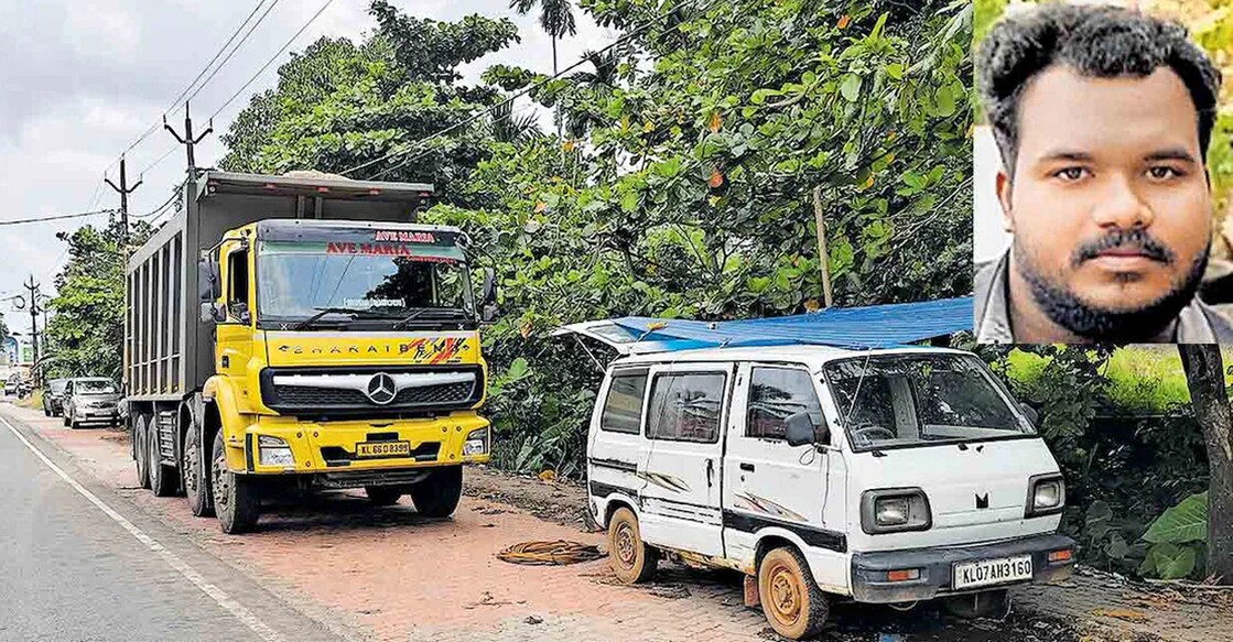 1) The site of the accident (2) Sijo Raju. Photo: Manorama Online