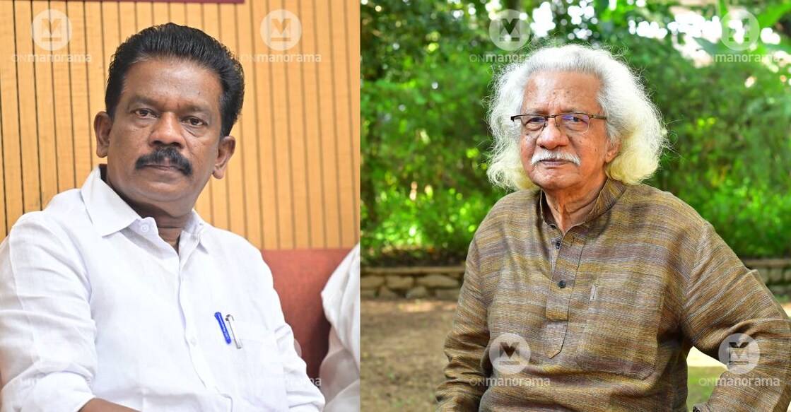 MP K Radhakrishnan and director Adoor Gopalakrishnan. Photo: Manorama