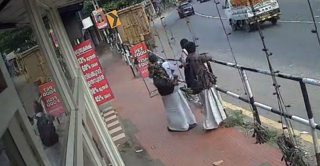 The mini lorry rammed into the women standing at the bus stop. Photo: Screengrab/CCTV