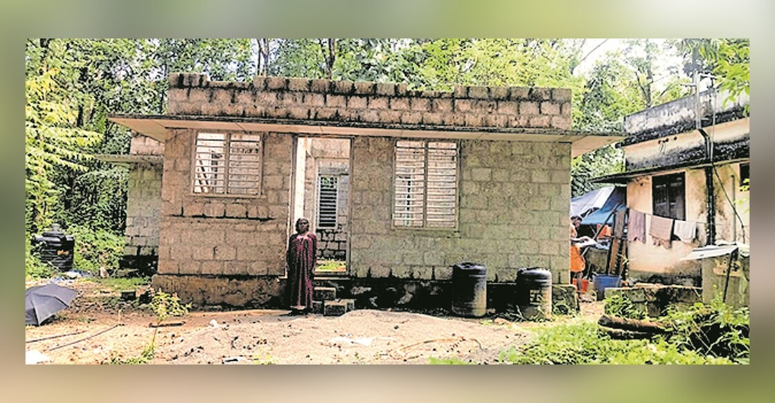 Construction of a house left incomplete midway due to non-release of PMAY funds. Photo: Manorama
