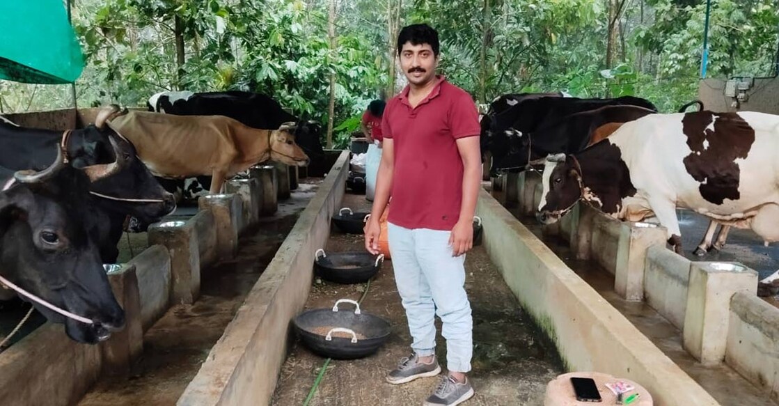 Aabid Shajahan at his farm. Photo: Special arrangement. 
