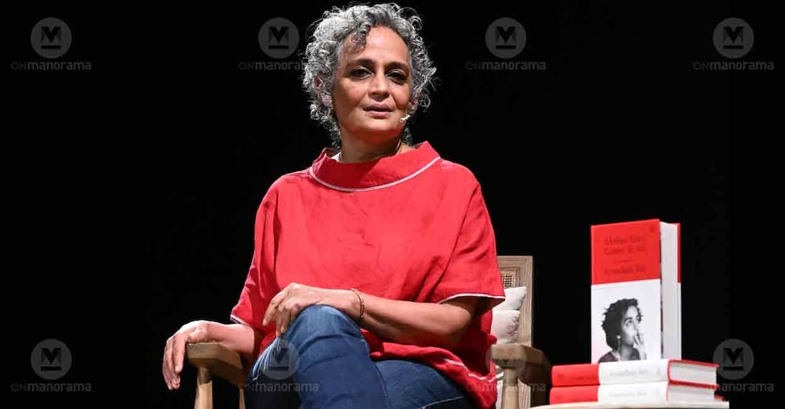 Arundhati Roy talks about her new book 'Mother Mary Comes to Me'. Photo: Manorama