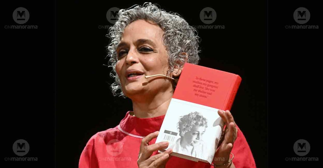 Arundhati Roy talks about her new book 'Mother Mary Comes to Me'. Photo: Manorama