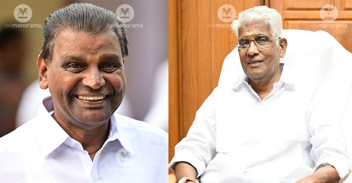 Thiruvanchoor Radhakrishnan and G Sukumaran Nair. Photo: Manorama
