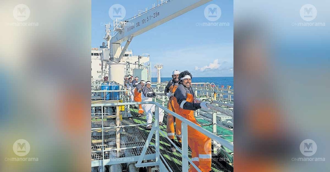 Tug-of-war in progress on board the freight cargo. Photo: Special arrangement