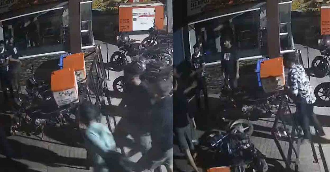 CCTV visuals of youths vandalising a restaurant. Photo: Special arrangement