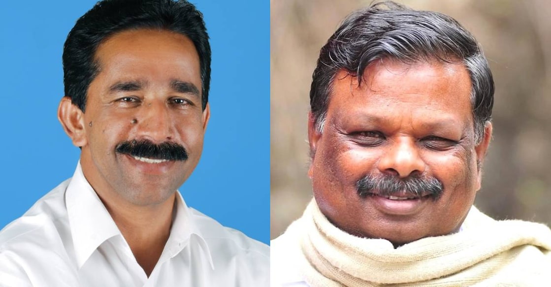 CPM Idukki district secretary CV Varghese and former MLA S Rajendran. Photo: Special Arrangement