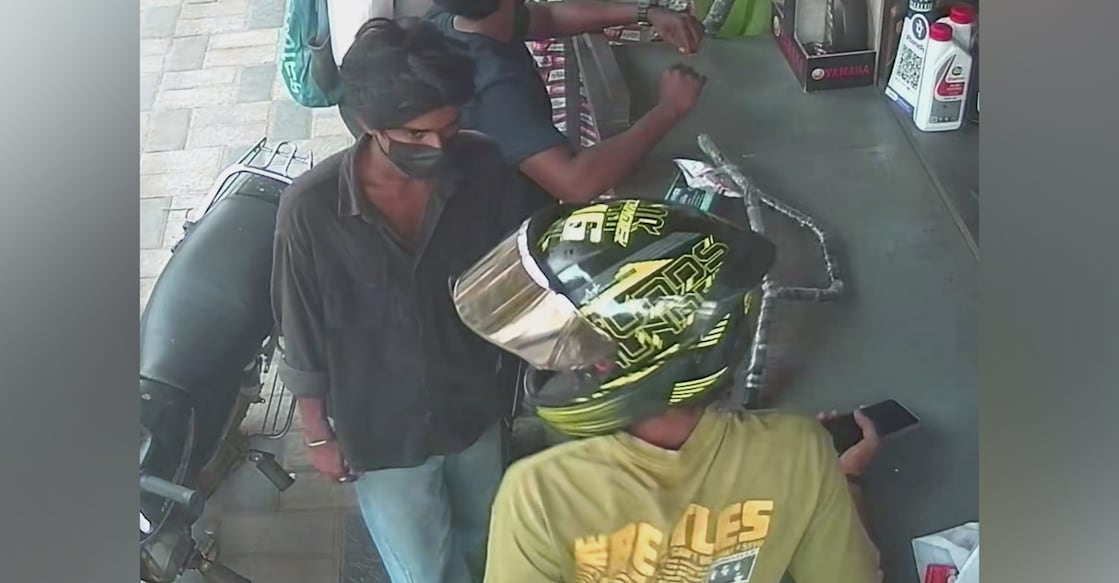 Visuals of the suspected scammers collected from the CCTV camera of a shop in North Paravur. Photo: Special arrangement