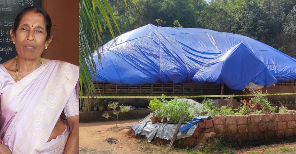 Pushpalatha V Shetty (72),  her house in Kumbadaje. Photo: Special Arrangement