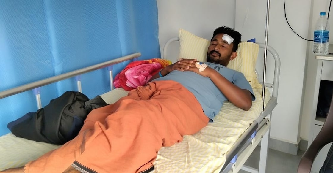 Injured BLO Vineeth Suresh. Photo: Special arrangement