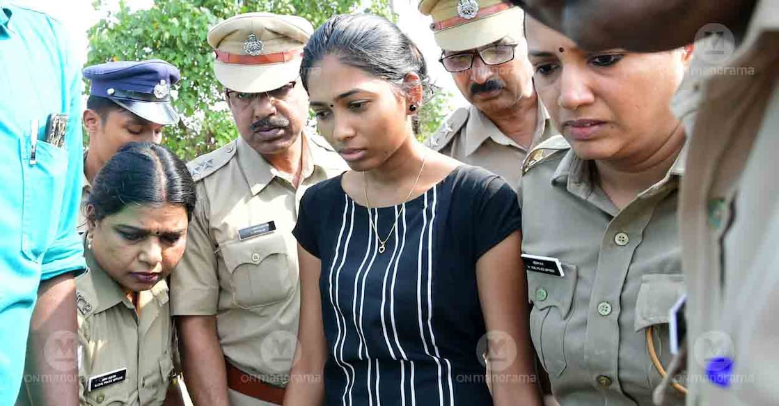 Saranya brought to the beach for evidence collection. File Photo: Manorama