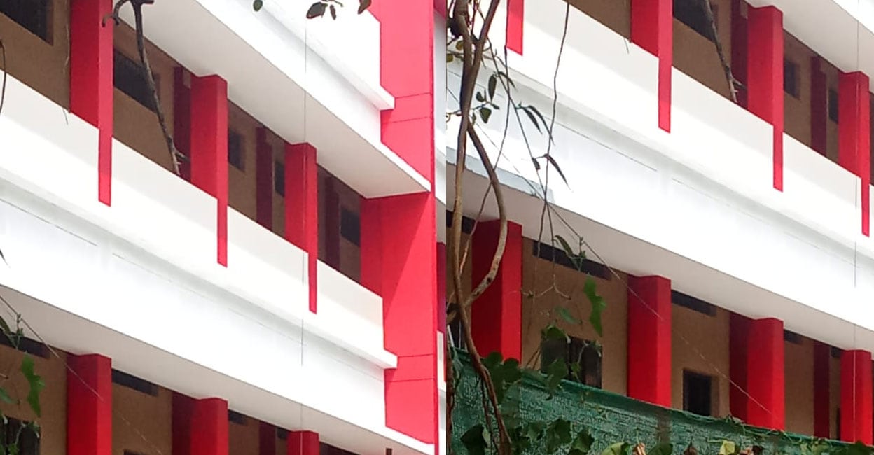 Palakkad govt school sparks row over red paint on new KIIFB-funded block