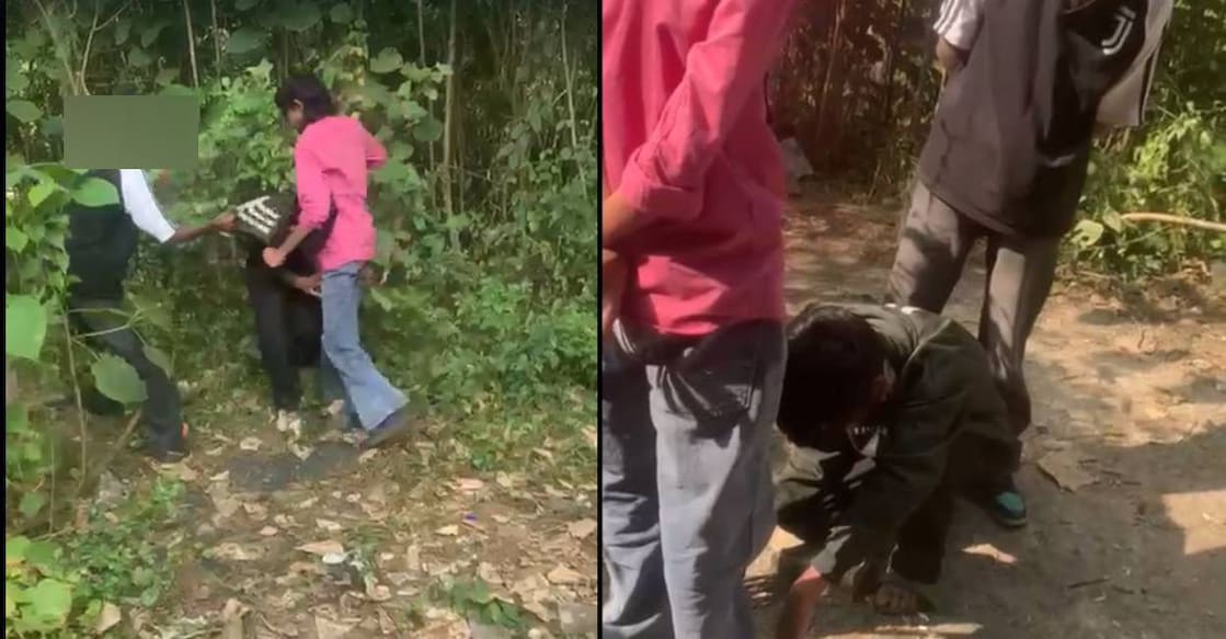 Attack on the 16-year-old boy in Wayanad. Photo: Screengrab