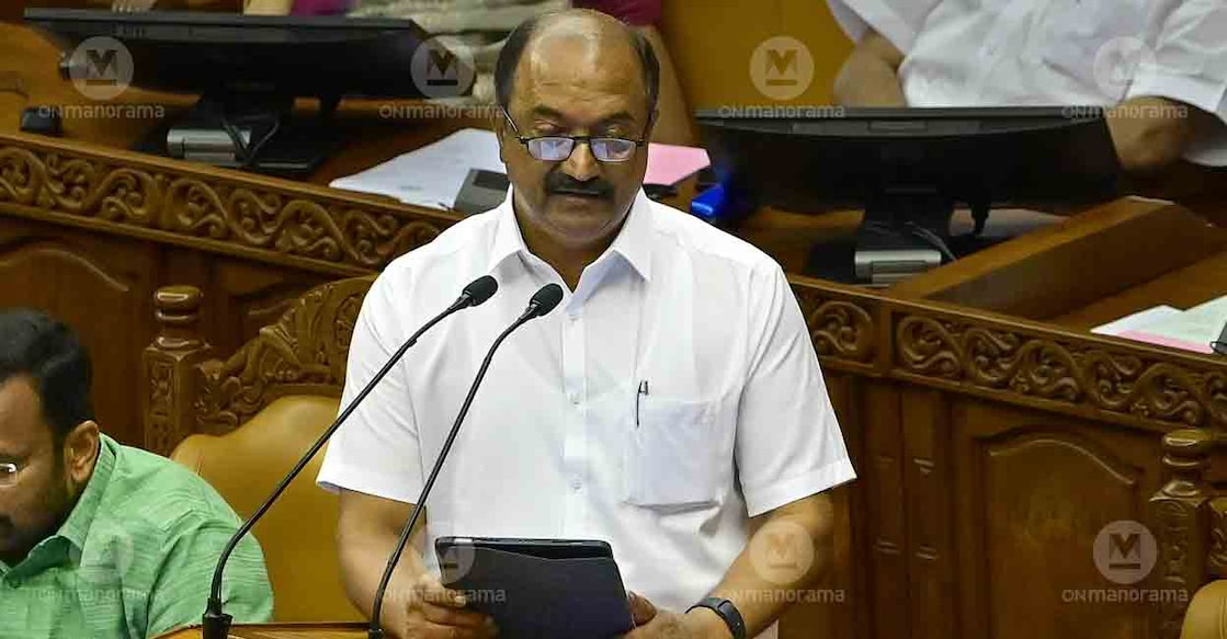 Kerala Finance Minister KN Balagopal presents budget. Photo: Manorama