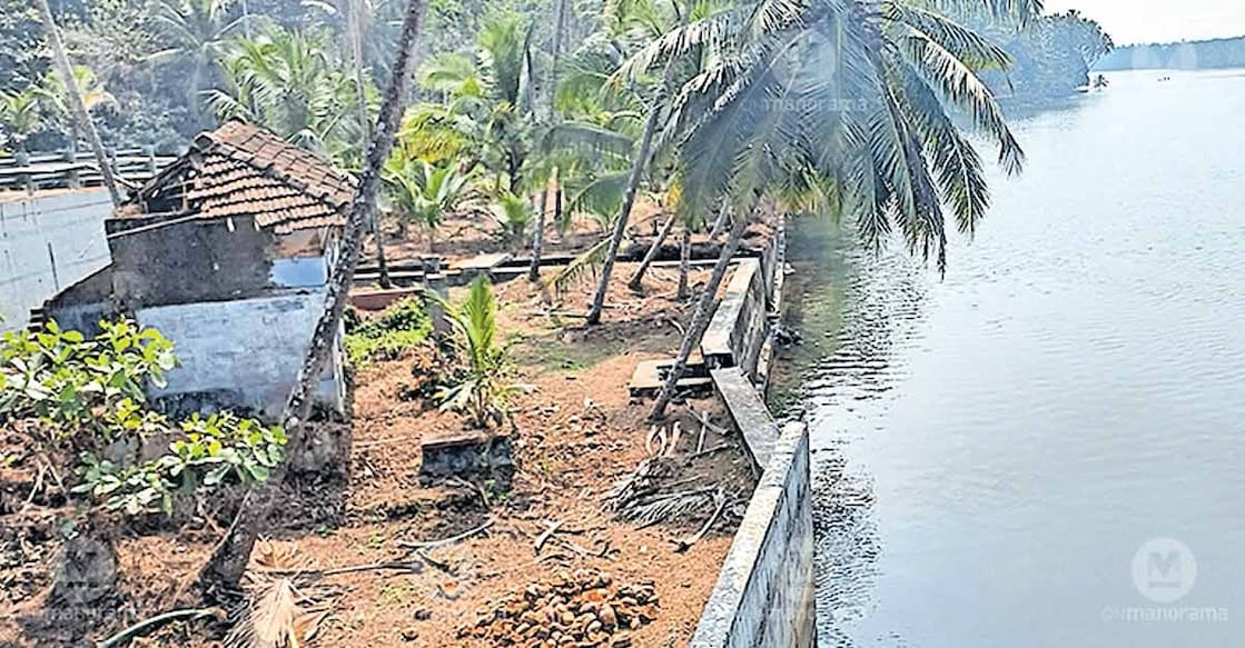 The present state of Thaankai ferry landing. The tiled, rundown building that once served as the market can also be seen. Photo: Special arrangement