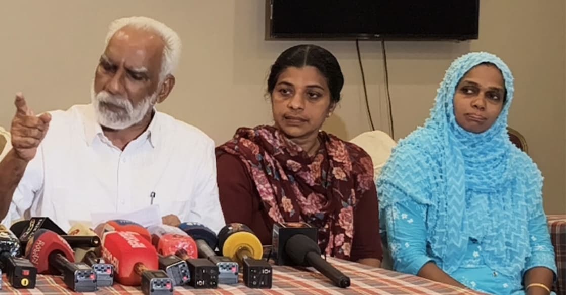 Ward members, including vice president Noorjahan Navas, speaking to the media. Photo: Special Arrangement