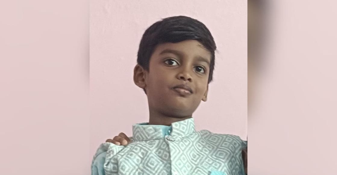 Enoy Jude, a Class 3 student at Santa Cruz Public School, Eramalloor and a resident of Chellanam Bazaar. Photo: Special Arrangement