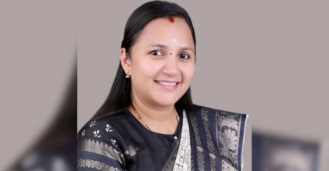 BJP Kasaragod district president Ashwini M L. Photo: Facebook/Ashwini M L