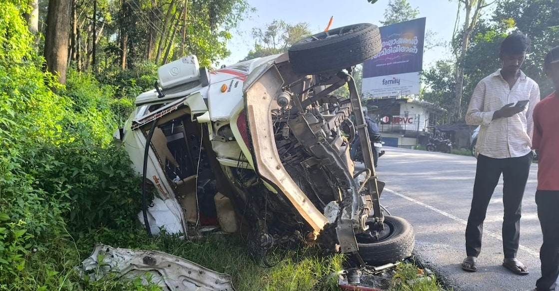 The tempo traveller involved in the accident. Photo: Special arrangement