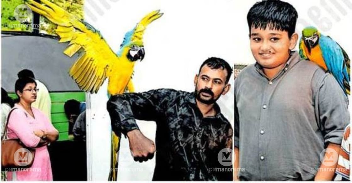 A macaw on display at the Exotic Pet Show currently underway at the Tiruvalla Municipal Ground.