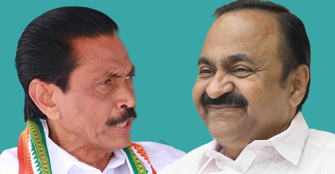 CP Mathew and VD Satheesan. Photo: Facebook/CP Mathew/Manorama