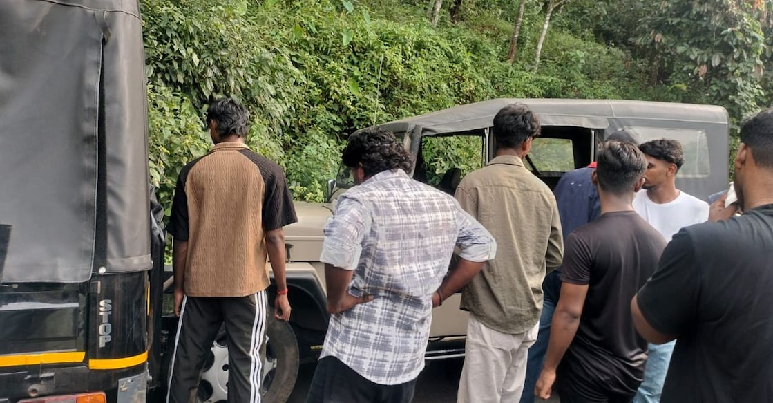 The scene of the accident after an autorickshaw collided with a tourist jeep. Photo: Special arrangement