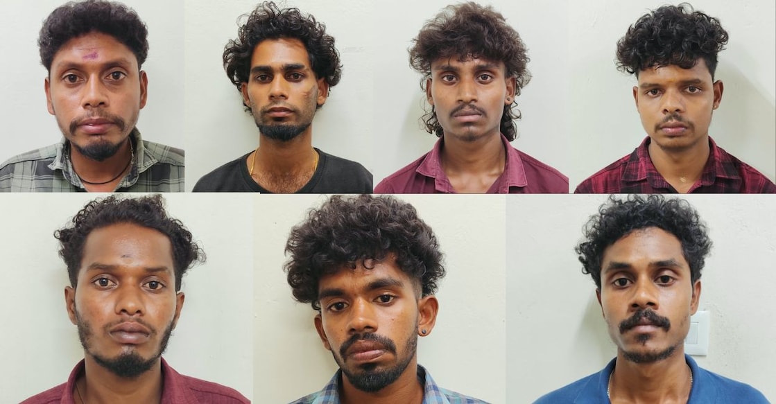 Prasanth Kumar (30), Manikandan (25), Suryaprakash (23), Karthik (26), Kathiresan (23), Sanjay (27) and Naveen (24). Photo: Special arrangement
