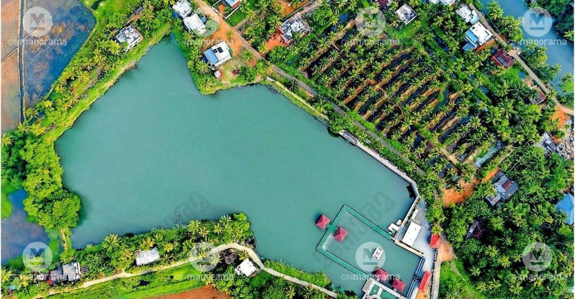 Aerial view of the Cheepunkal Valiyamada Water Tourism Park project, operating under the District Tourism Promotion Council (DTPC). Photo: Rijo Joseph / Manorama