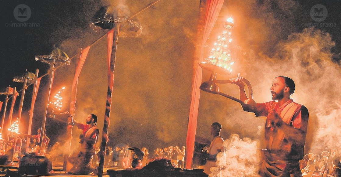 A photograph taken during the January 2026 edition of the Mahamagha Mahotsavam at Thirunavaya. Photo: Malayala Manorama.
