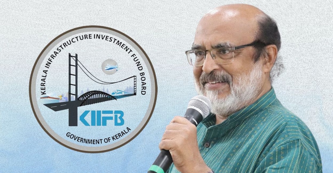 1) Kerala Infrastructure Investment Fund Board (KIIFB) logo (www.kiifb.org), 2) Thomas Isaac (Facebook/ Dr T M Thomas Isaac)
