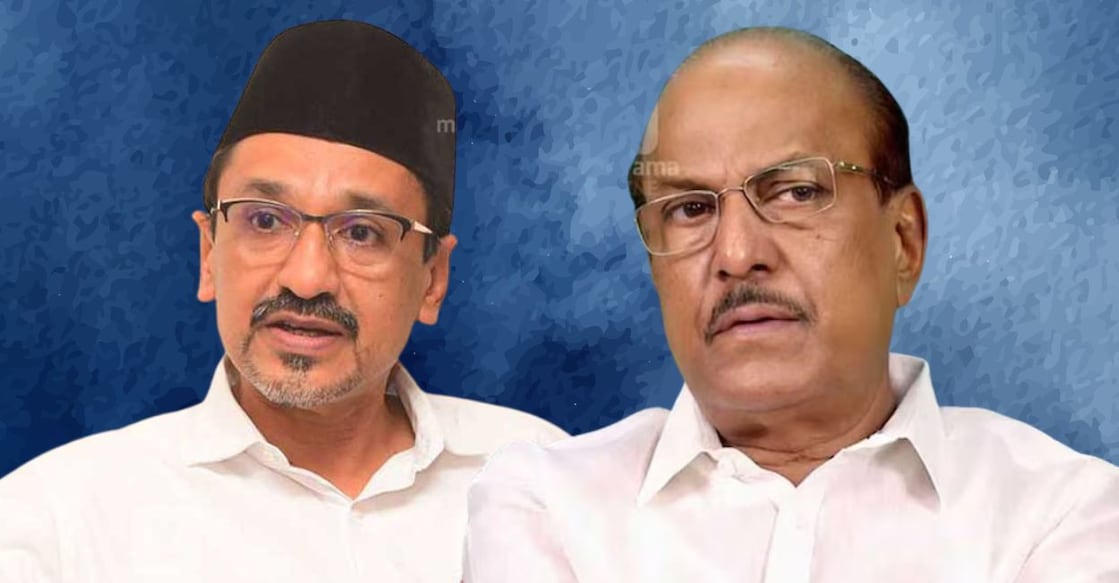 IUML state president Panakkad Sadiq Ali Shihab Thangal and party national general secretary P K Kunhalikutty. File Photos/ Malayala Manorama. 