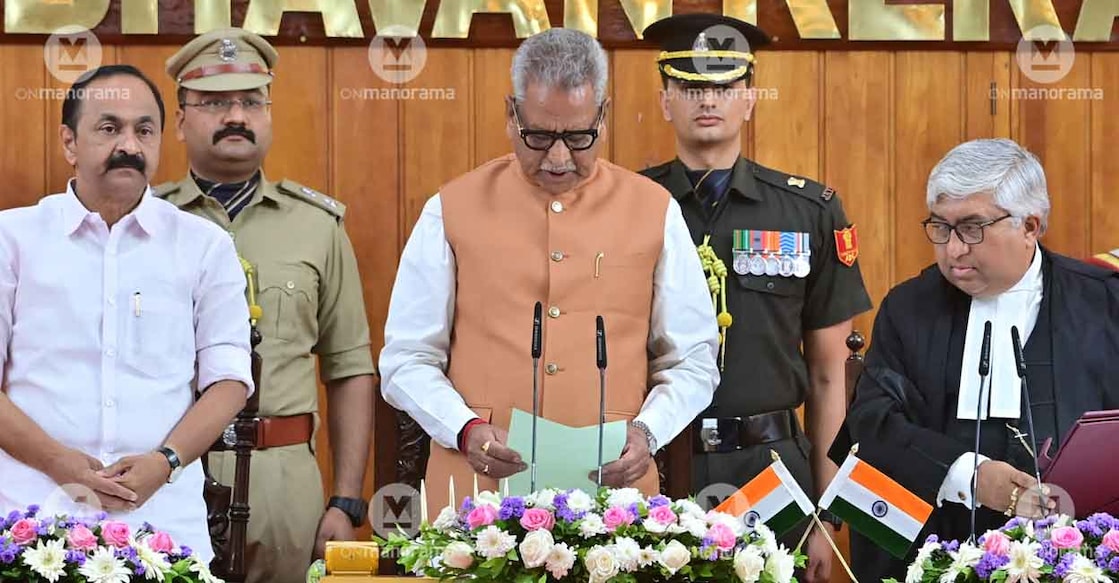 Om Prakash Mathur sworn in as 29th Governor of Kerala at ceremony held at Lok Bhavan. Photo: Manoj Chemancheri/Manorama