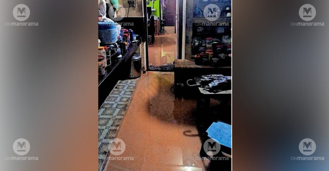 Floodwaters inside a residence in the Moozhiyil area of Ithikkara. Photo: Special Arrangement