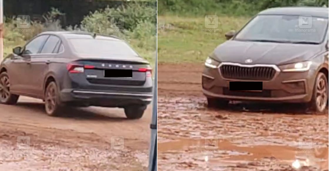 A screengrab showing the car drifting on the ground prepared for Keralotsavam. Photo: Special arrangement