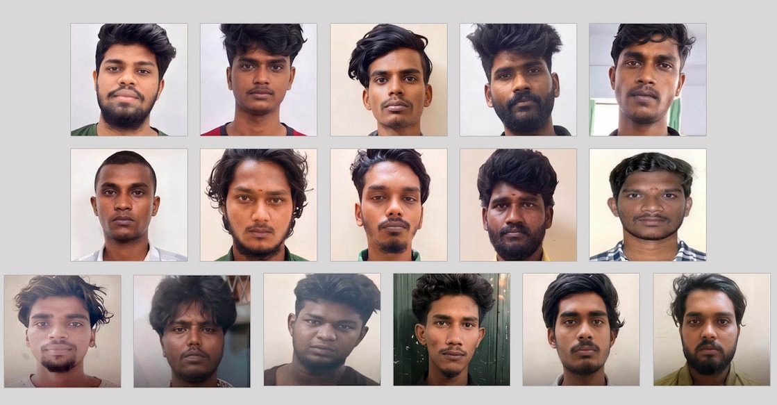 The seventeen undertrial prisoners who escaped from the Thenikampatti District Jail near Andipatti in Tamil Nadu’s Theni district. Photo: Special arrangement