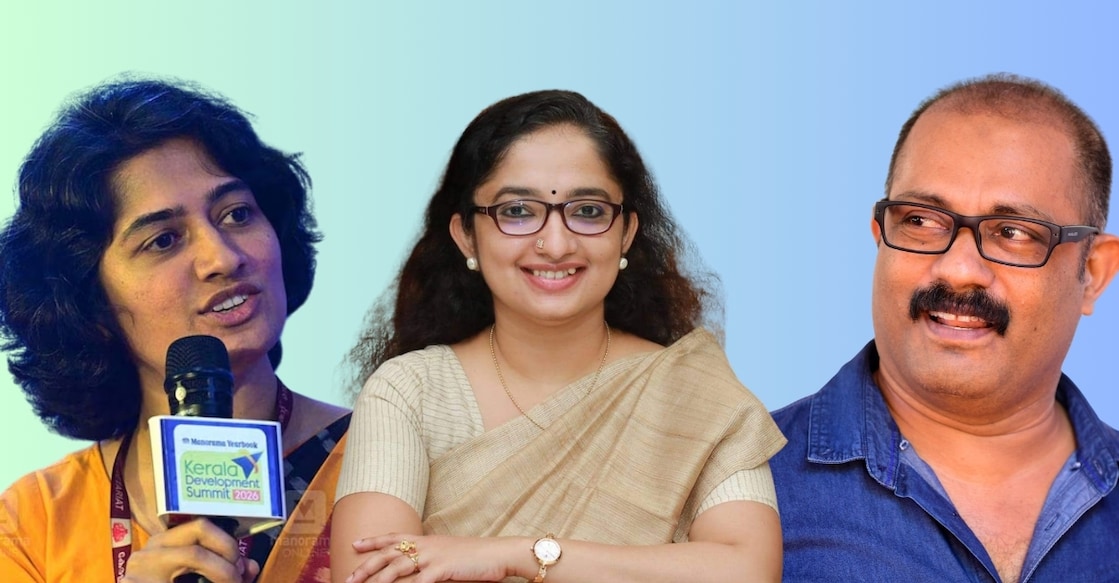 (From left) TV Anupama, Divya S Iyer and KM Shaji. Photo: Manorama/Canva