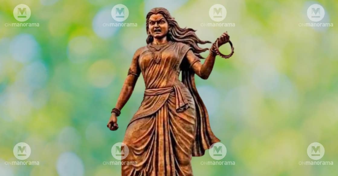 Model of the upcoming 60-foot Kannaki statue