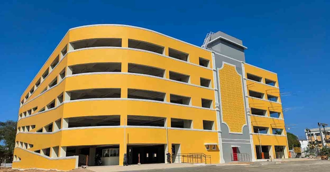  Multi-level car parking (MLCP) facility at Kollam Junction Railway Station. Photo: Special arrangement