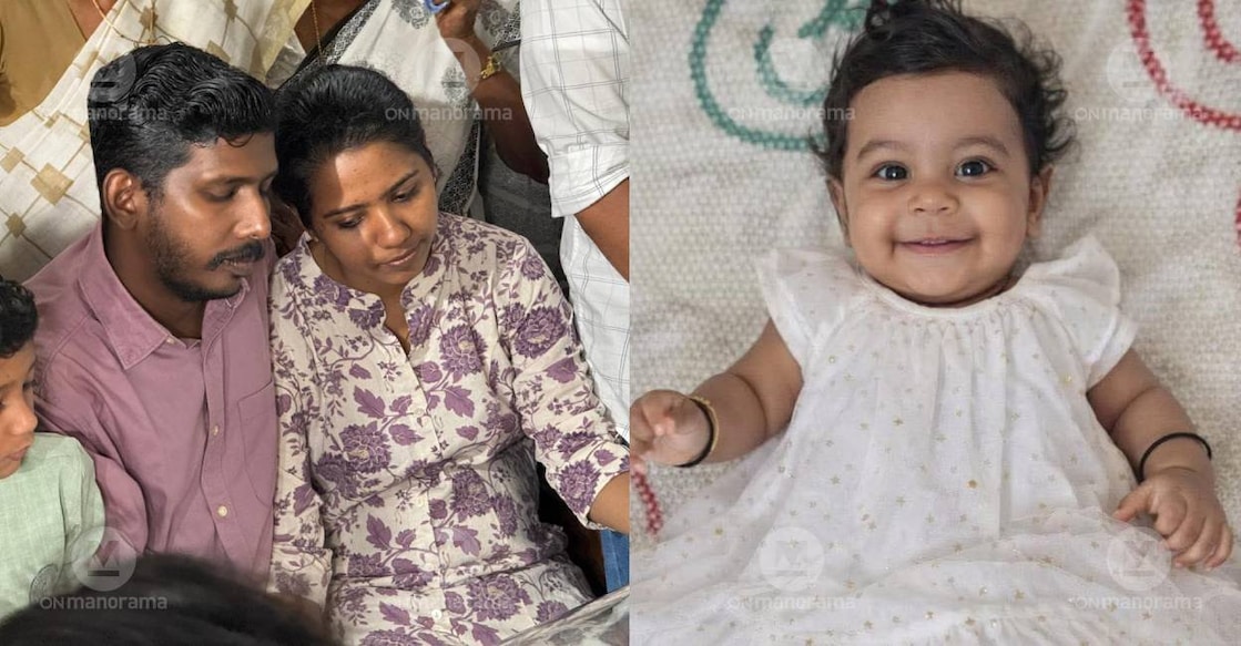 Alin's parents Abraham and Sherin at their residence (L) and Alin ( R). Photo: Manorama/ Special Arrangement
