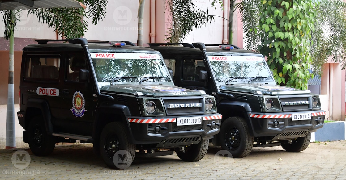 A file photo of Force Gurkha vehicles used by the Kerala Police. Photo: Manorama