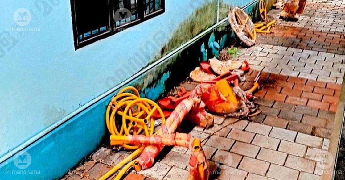 Equipment purchased for the open gym lying unused near the Kumarakom cultural centre. Photo: Special arrangement