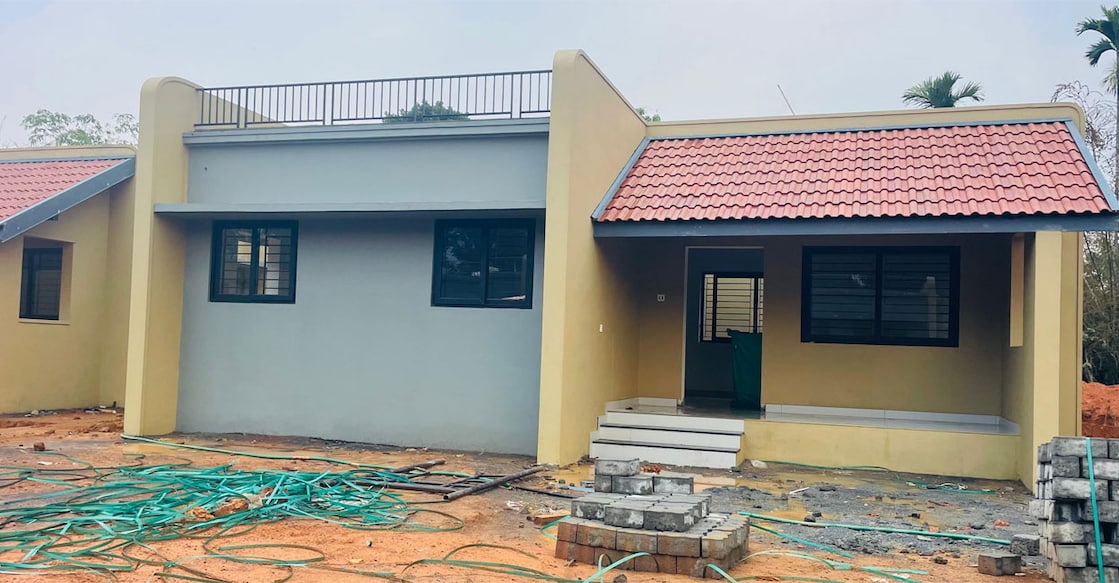 A file photo of the house during construction at Vellithode. Photo: Special Arrangement.