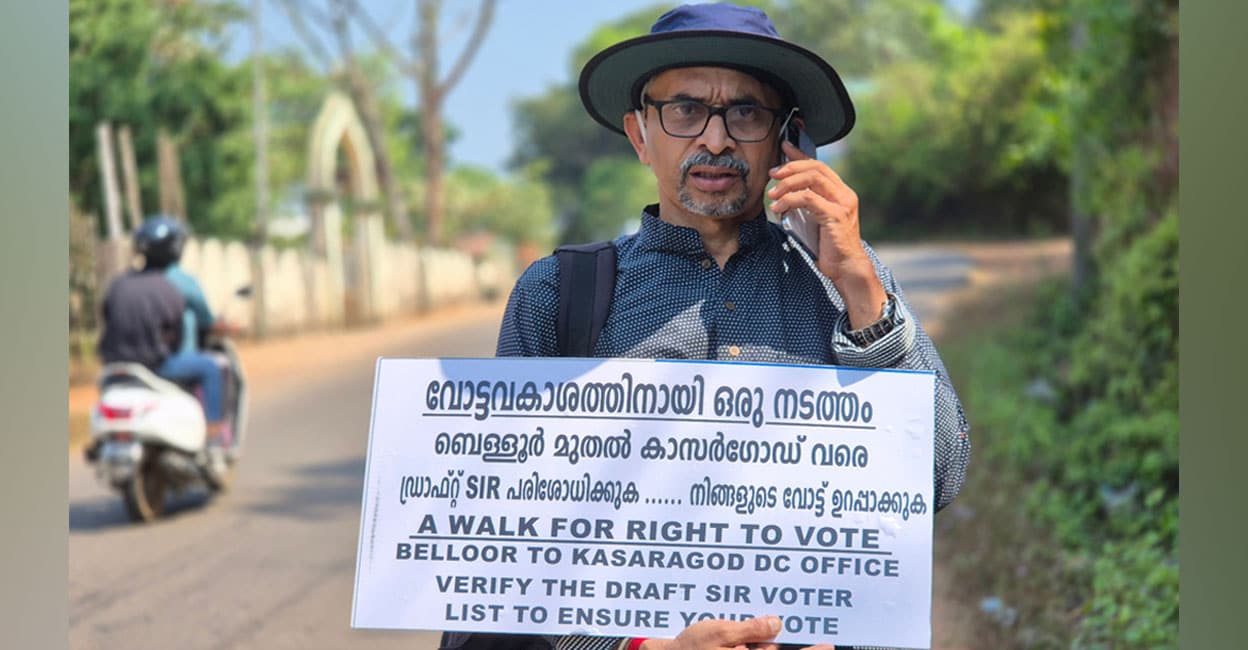 Kasaragod farmer walks 30 km to collectorate after mother's name vanishes from voters' list