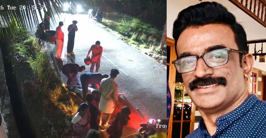 1) A screengrab of the CCTV visual from the accident spot. 2) Dr Ajayakumar S. Photos: Special Arrangement.