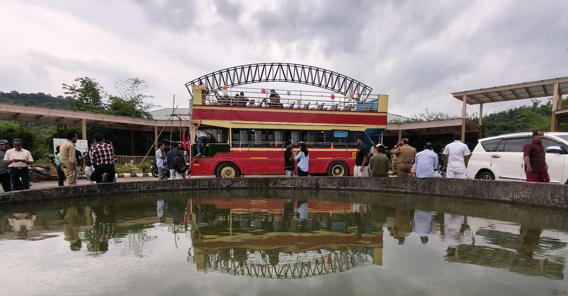 The non-AC electric bus of KSRTC parked inside the Puthur Zoological Park. Photo: Special arrangement